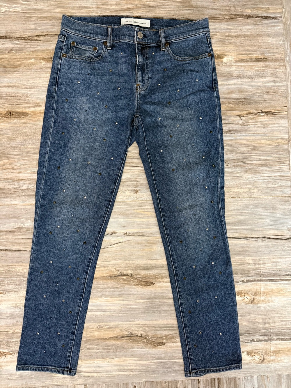 GAP 1969 Best Girlfriend Jeans Women’s Size 27 Blue Star Studded Stretch